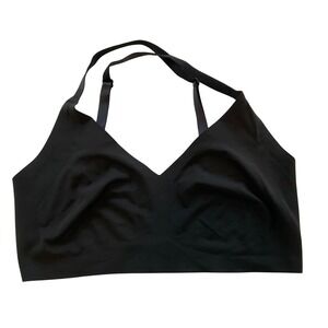 True & Co Size‎ M Black V Neck Comfort Seamless Wireless Bra Bralette